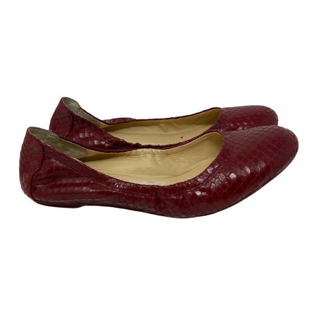 Cole Haan Womens Ballet Flats Shoes Red Leather 8
